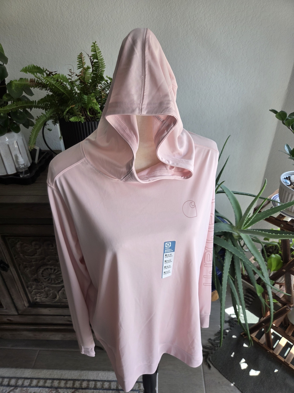 Carhartt Women’s Force Sun Defender Performance Hoodie Pink XL UPF 50